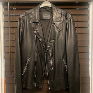 All Saints Milo Leather Jacket (MEDIUM)